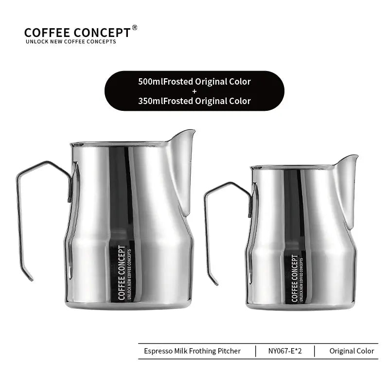 Best Milk Pitcher for Latte Art Beginners - Bell Shape 350ml/500ml Frothing Jug Under $15 COFFEECONCEPT