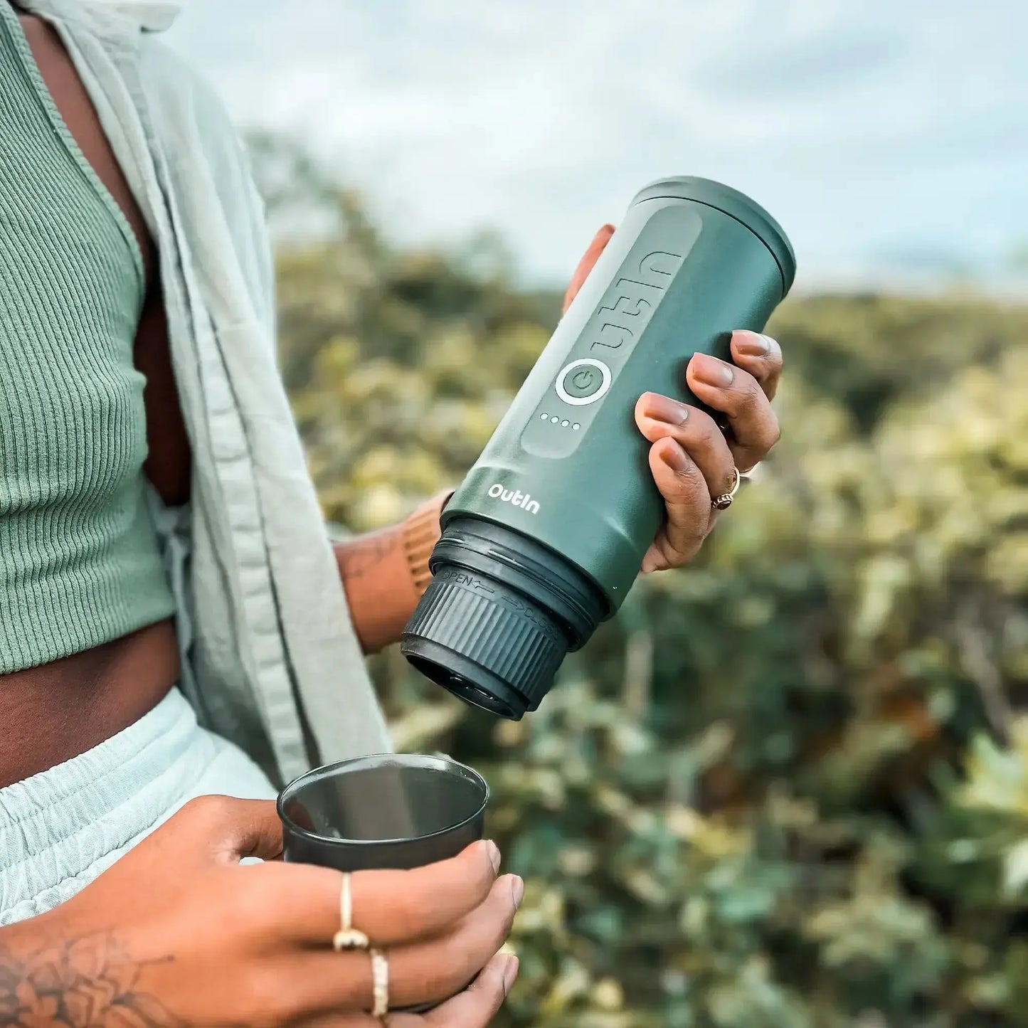 Nano Portable Espresso Machine (Forest Green) OutIn