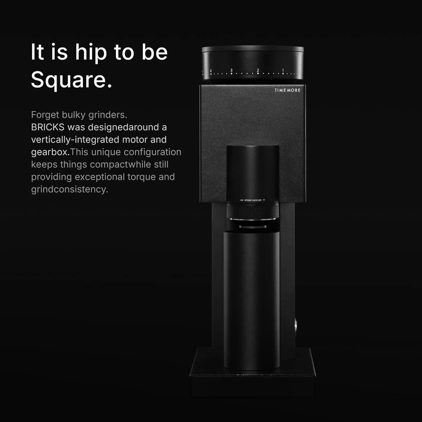 TIMEMORE Bricks 01S Electric Coffee Grinder, 150 Adjustable Settings, High-Performance Motor for Consistent Grind, Stainless Steel Easy Clean Design, Perfect for Espresso Pour-Over French Press, Black Mt. Diablo Coffee and Gear