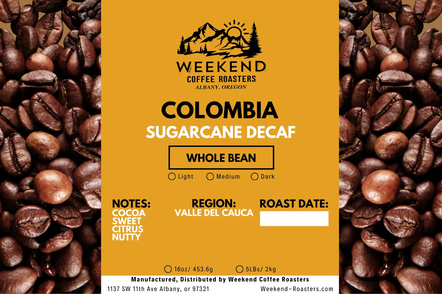 Colombia: Sugarcane Decaf Weekend Coffee Roasters