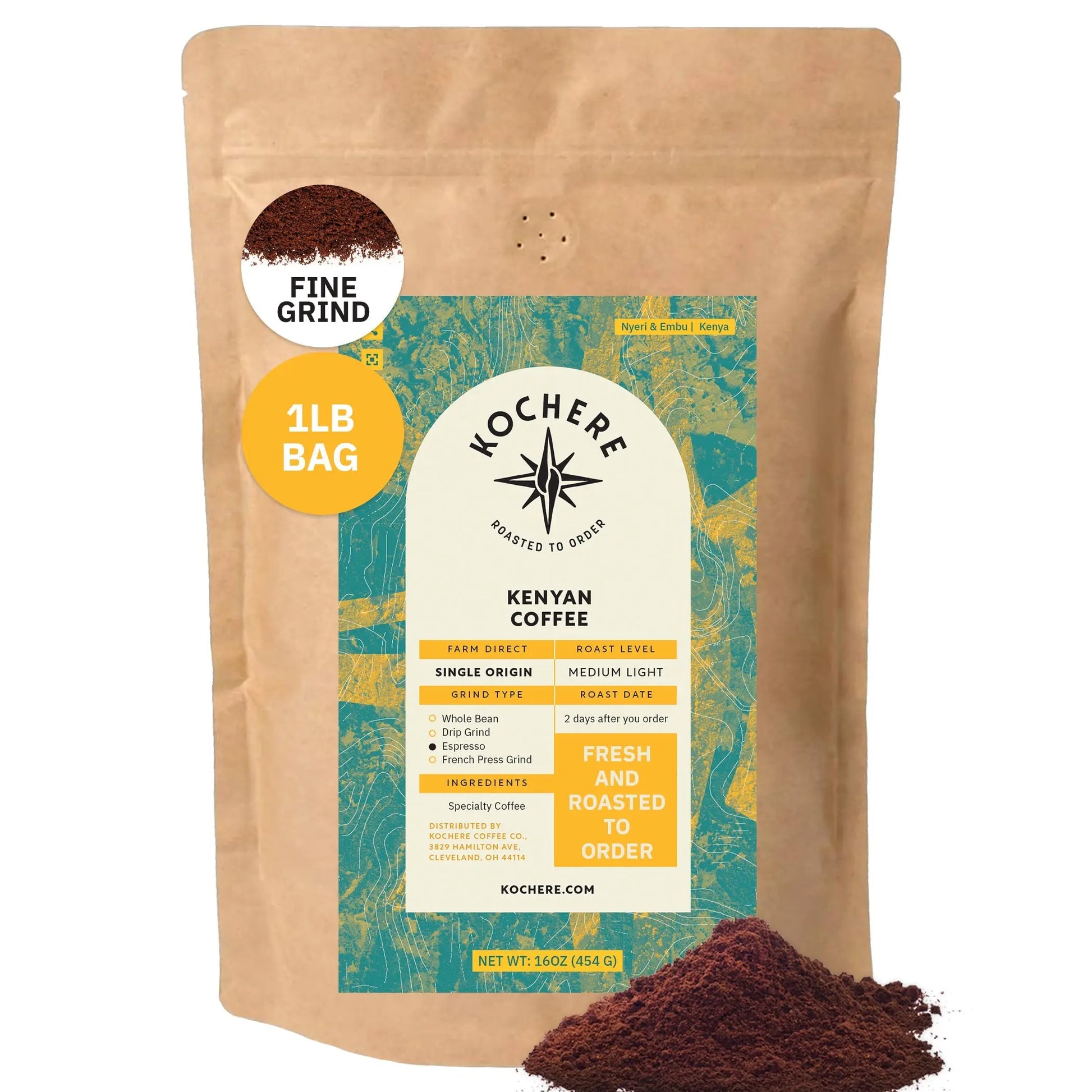 Kochere Coffee Kenyan Nyeri Embu AB Medium-Light Roast - Lemon, Blackberry Notes Kochere Coffee Co.