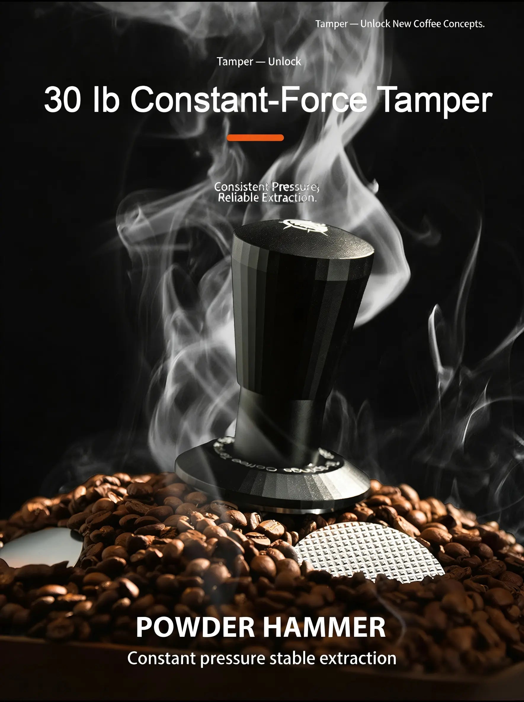 Black Myth Impact Tamper - 30LB Constant Force Spring Espresso Tamper Under $49 COFFEECONCEPT