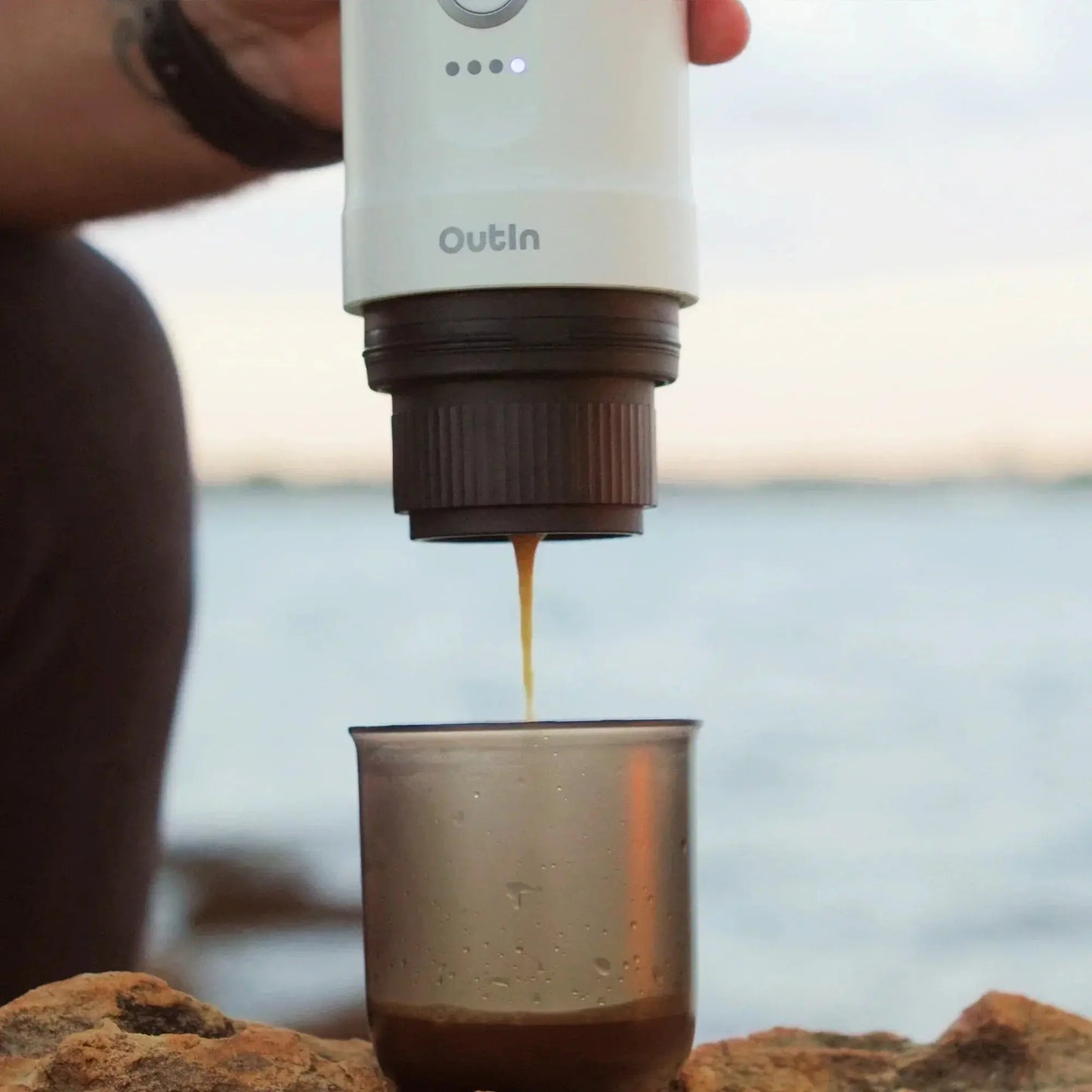 Nano Portable Espresso Machine (Pearl White) OutIn