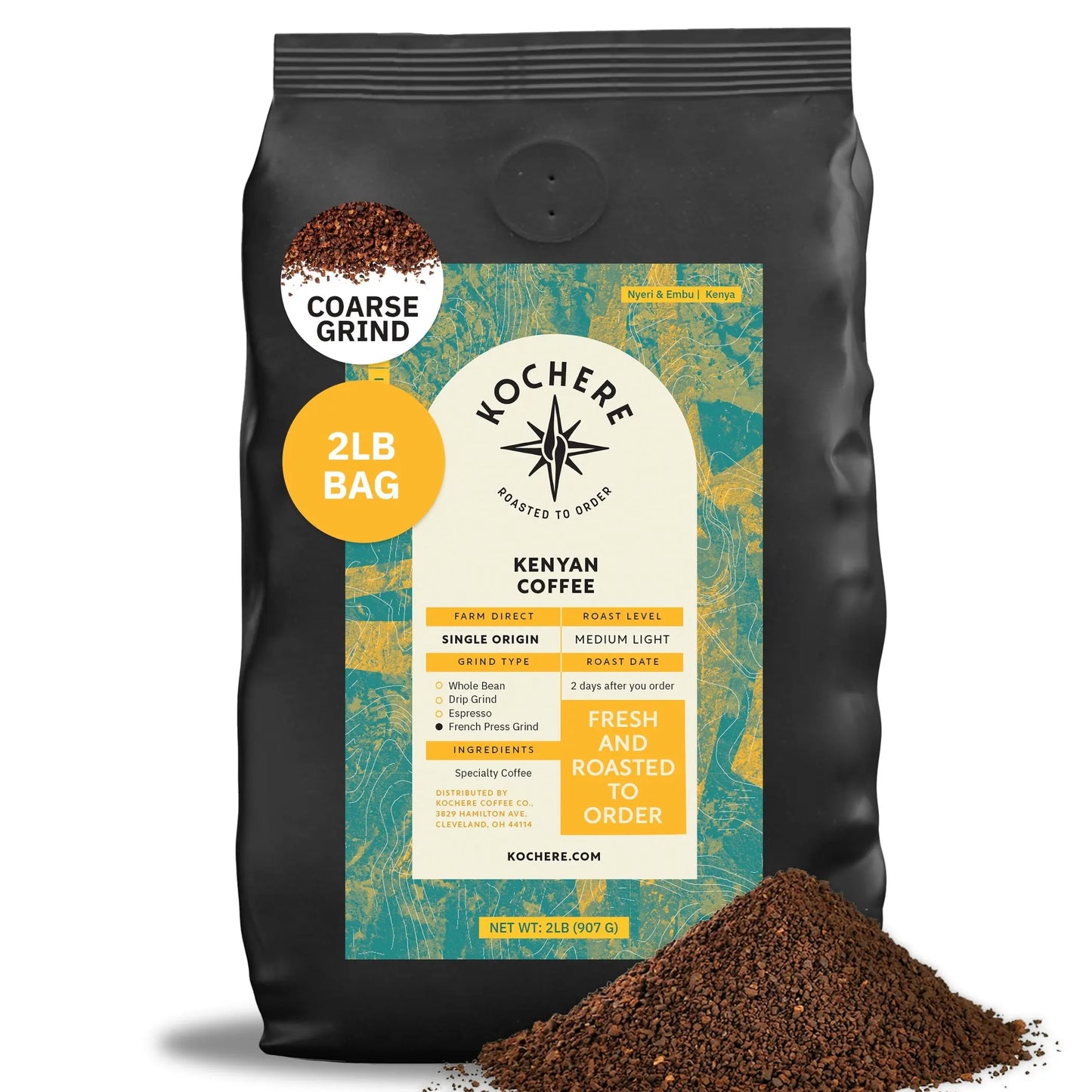 Kochere Coffee Kenyan Nyeri Embu AB Medium-Light Roast - Lemon, Blackberry Notes Kochere Coffee Co.