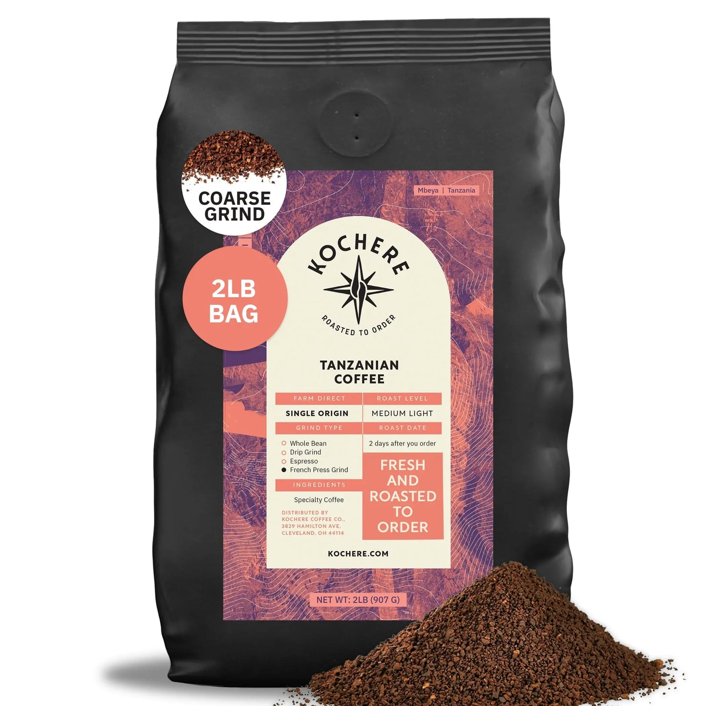 Kochere Coffee Tanzanian Mbeya AB Medium-Light Roast - Pear, Floral, Jasmine Notes Kochere Coffee Co.