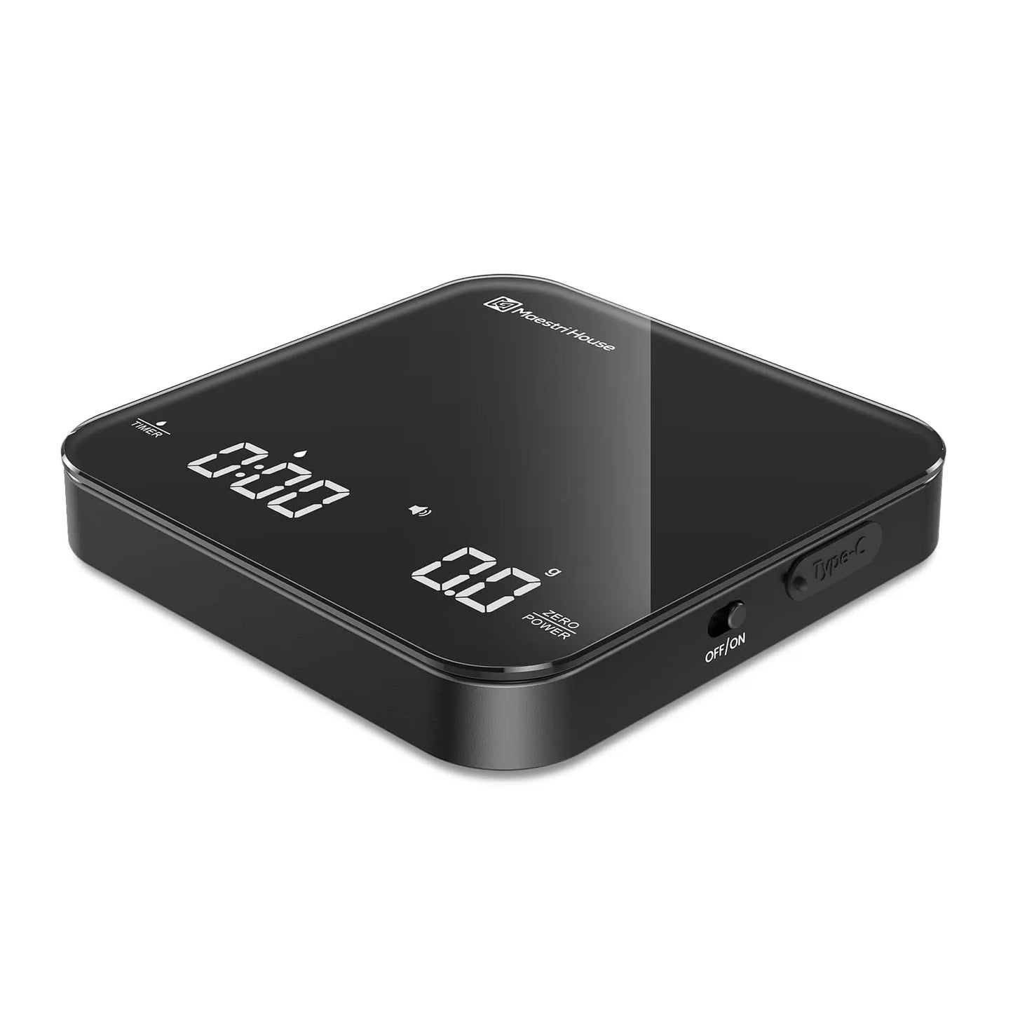 Maestri House Mini Coffee Scale with Timer, USB-C Rechargeable Espresso Scale, 2kg/0.1g Mt. Diablo Coffee and Gear