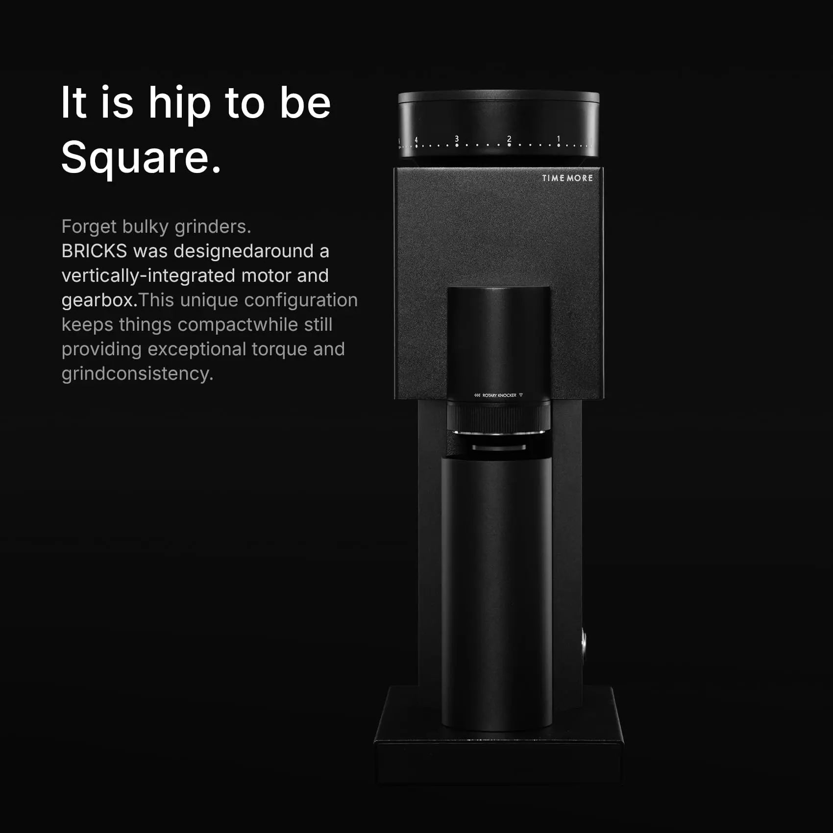 TIMEMORE Bricks 01S Electric Coffee Grinder, 150 Adjustable Settings, High-Performance Motor for Consistent Grind, Stainless Steel Easy Clean Design, Perfect for Espresso Pour-Over French Press, Black Mt. Diablo Coffee and Gear