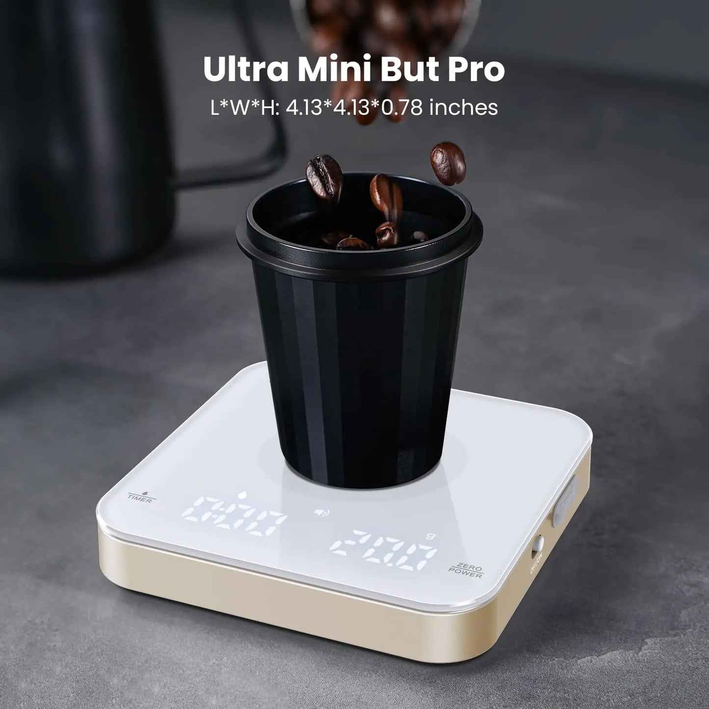 Maestri House Mini Coffee Scale with Timer, USB-C Rechargeable Espresso Scale, 2kg/0.1g Mt. Diablo Coffee and Gear