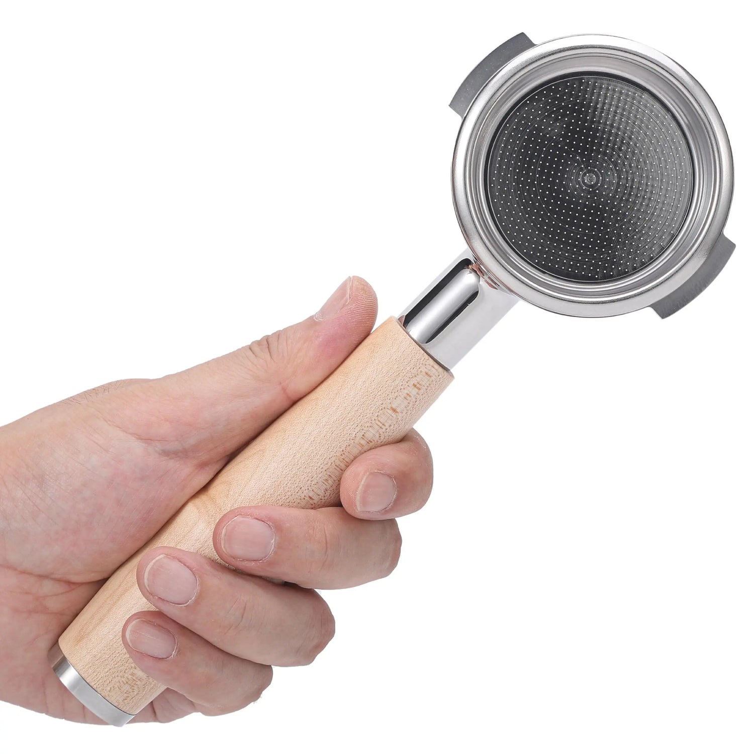 58mm Bottomless Portafilter for E61 Group Head — Walnut Handle Mt. Diablo Coffee and Gear