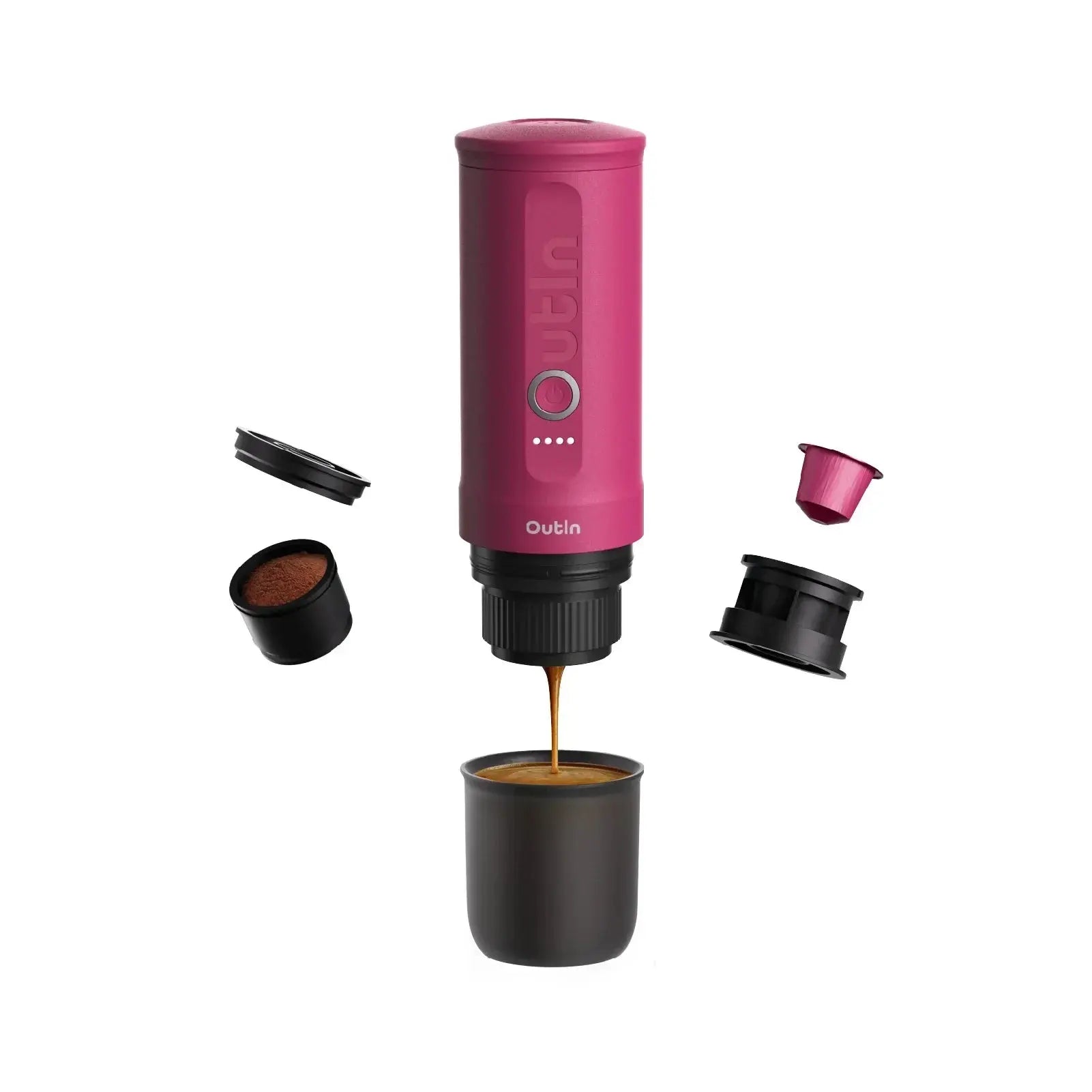 Nano Portable Espresso Machine (Fuchsia Pink) OutIn