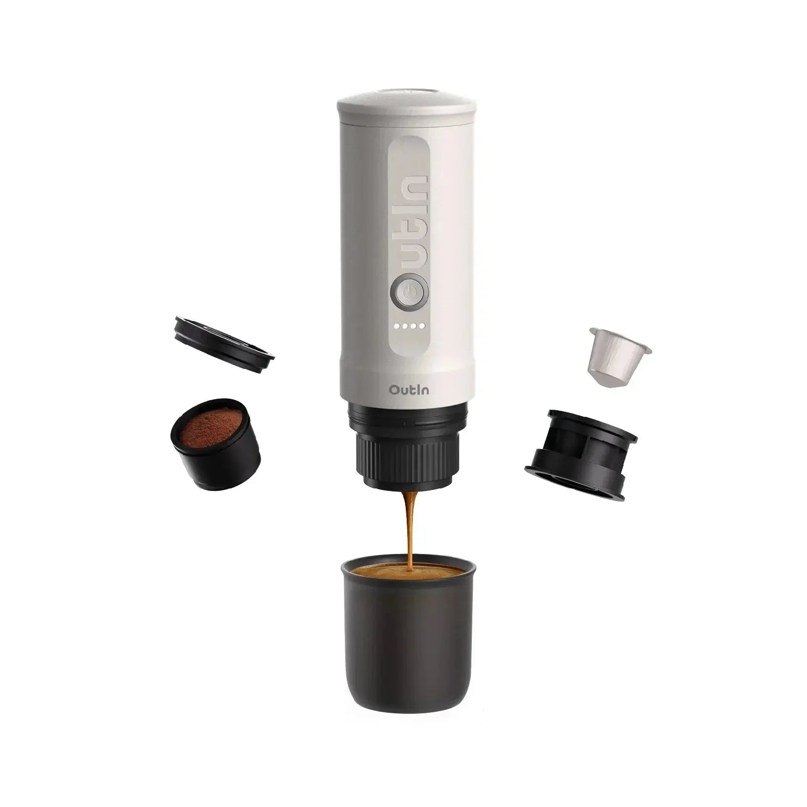 Nano Portable Espresso Machine (Pearl White) OutIn