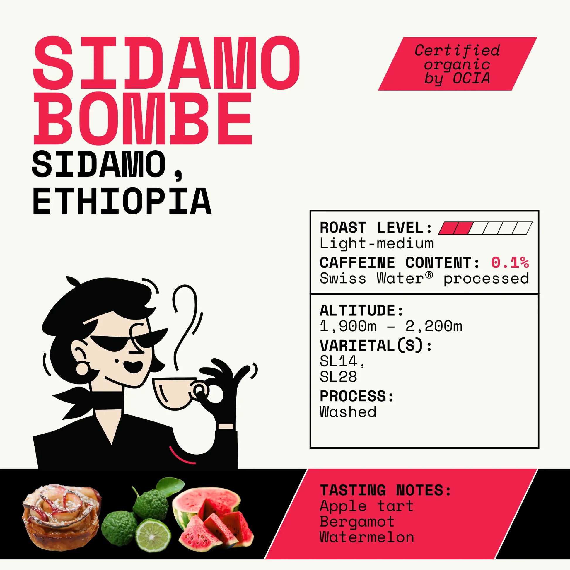 Ethiopia Sidamo Bombe DEKÁF