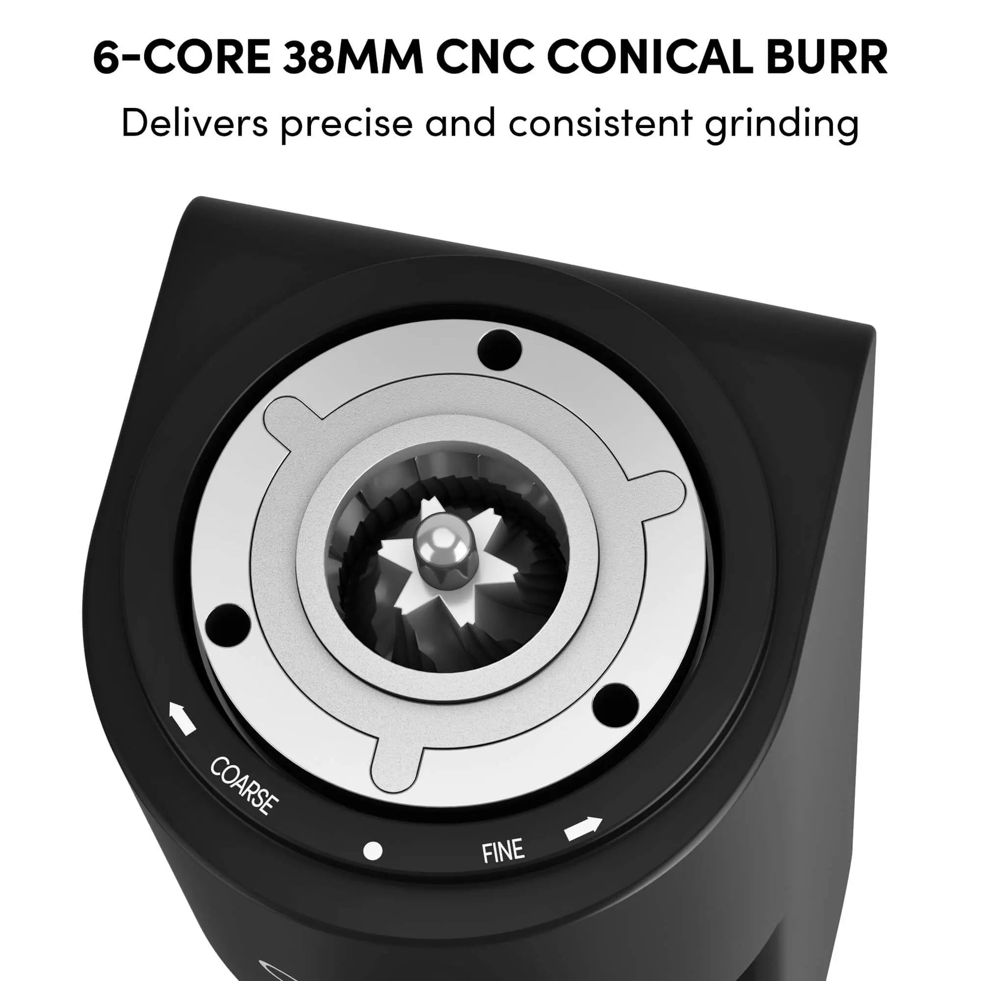 Geimori GU38 Single Dose Coffee Grinder, Electric Burr Coffee Grinder with 38mm Conical Burrs, Stepless Adjustment, Zero Retention Wirsh