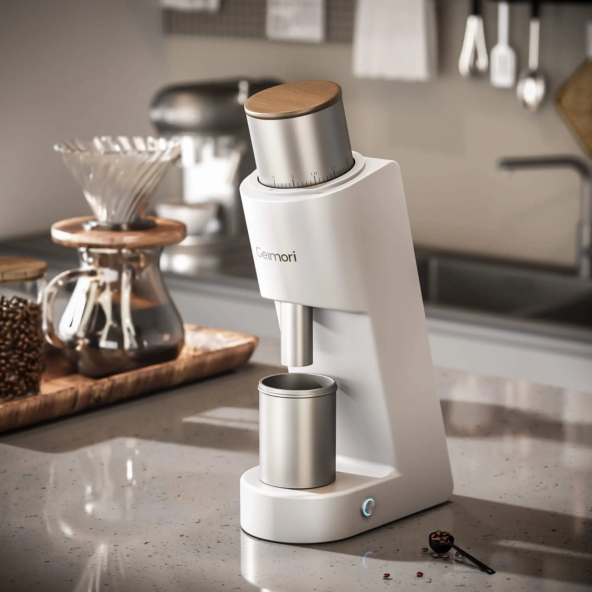 Geimori GU38 Single Dose Coffee Grinder, Electric Burr Coffee Grinder with 38mm Conical Burrs, Stepless Adjustment, Zero Retention Wirsh
