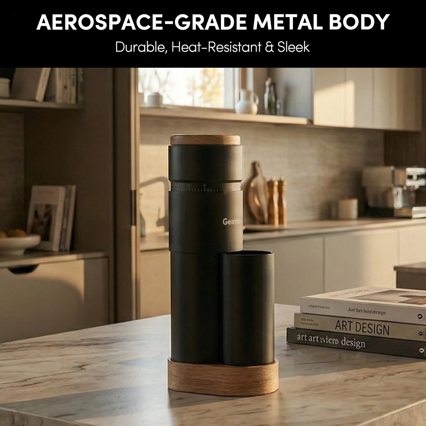 Geimori T38 Plus-The True Pro Grade Portable Coffee Grinder with 38mm Conical Burr, Anti-Static Tech, Stepless Grind Settings, Zero Retention Wirsh