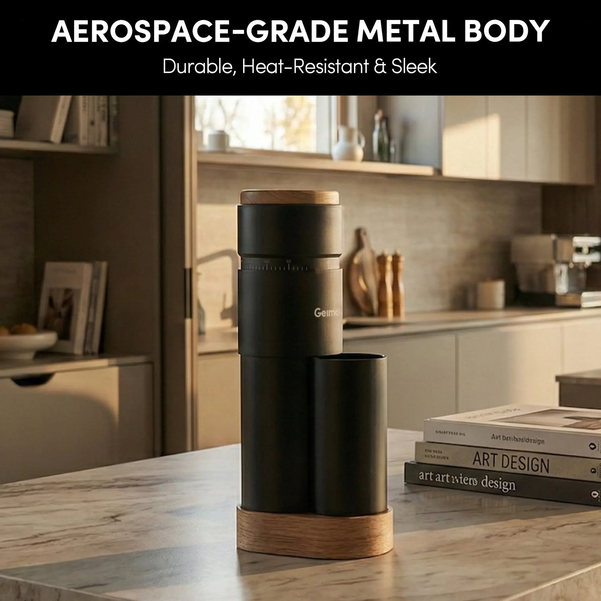Geimori T38 Plus-The True Pro Grade Portable Coffee Grinder with 38mm Conical Burr, Anti-Static Tech, Stepless Grind Settings, Zero Retention Wirsh