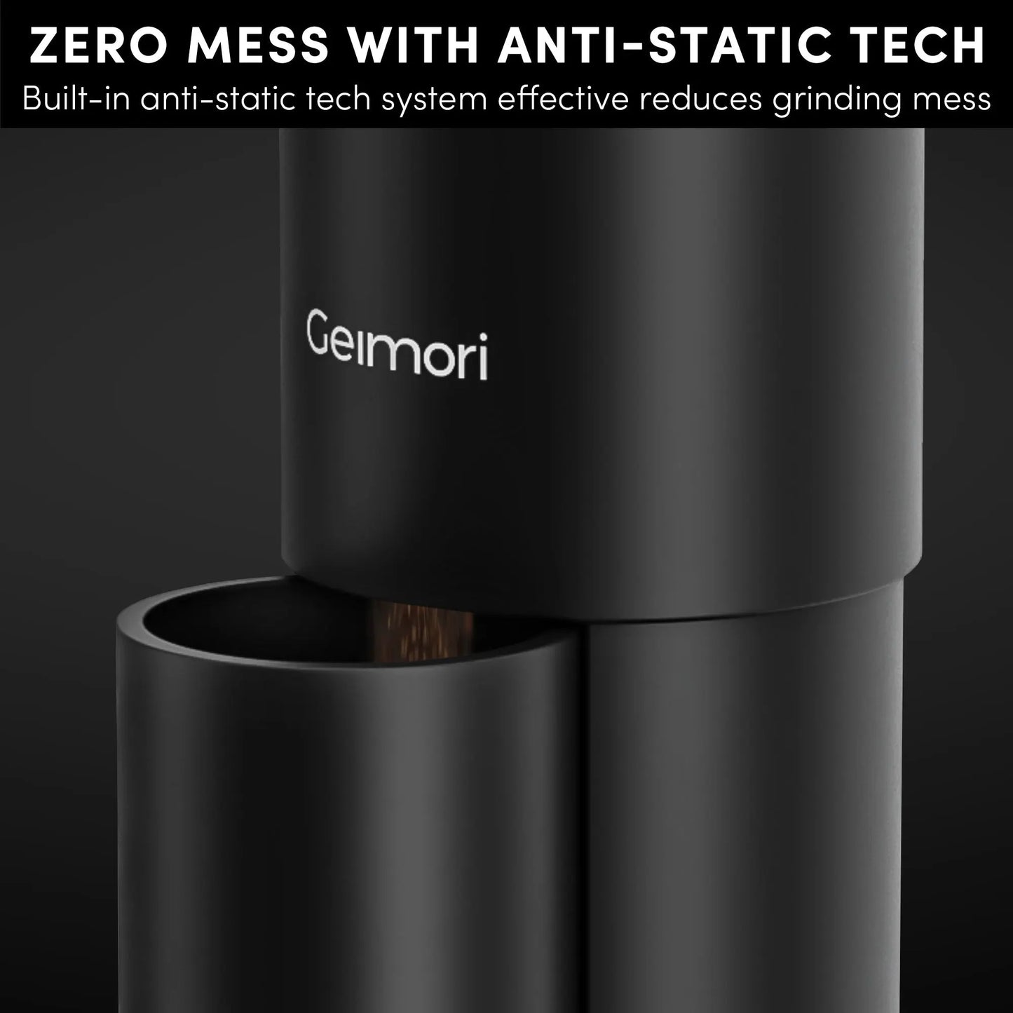 Geimori T38 Plus-The True Pro Grade Portable Coffee Grinder with 38mm Conical Burr, Anti-Static Tech, Stepless Grind Settings, Zero Retention Wirsh
