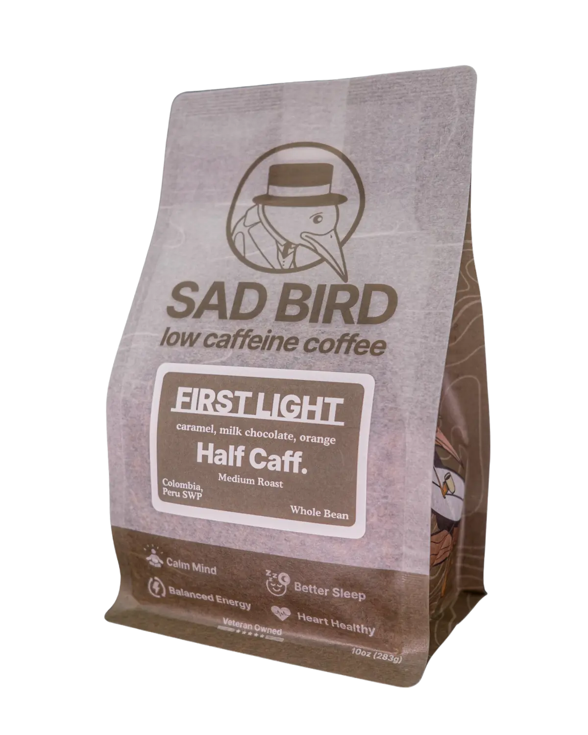 FIRST LIGHT · Half Caff · Medium Roast Sad Bird Coffee