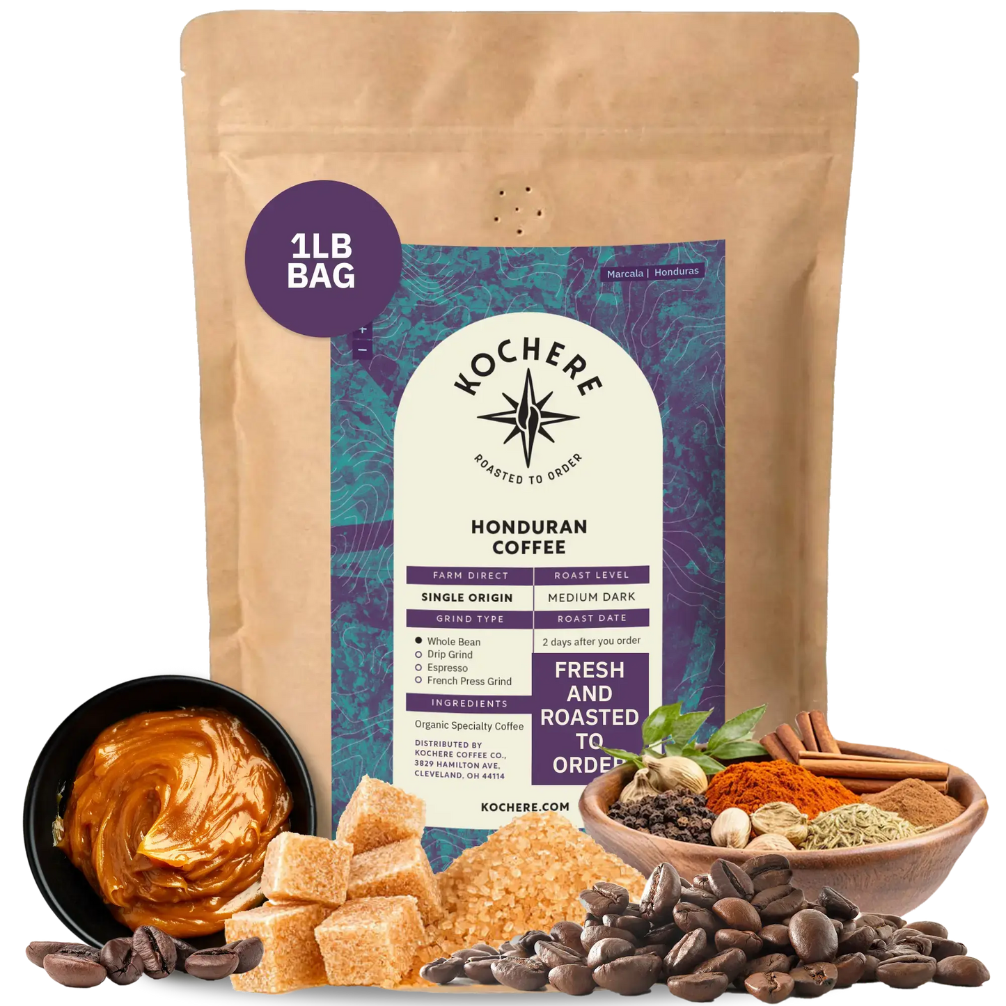 Kochere Coffee Honduran Marcala Organic Medium Roast - Caramel, Spice, Brown Sugar Notes Kochere Coffee Co.