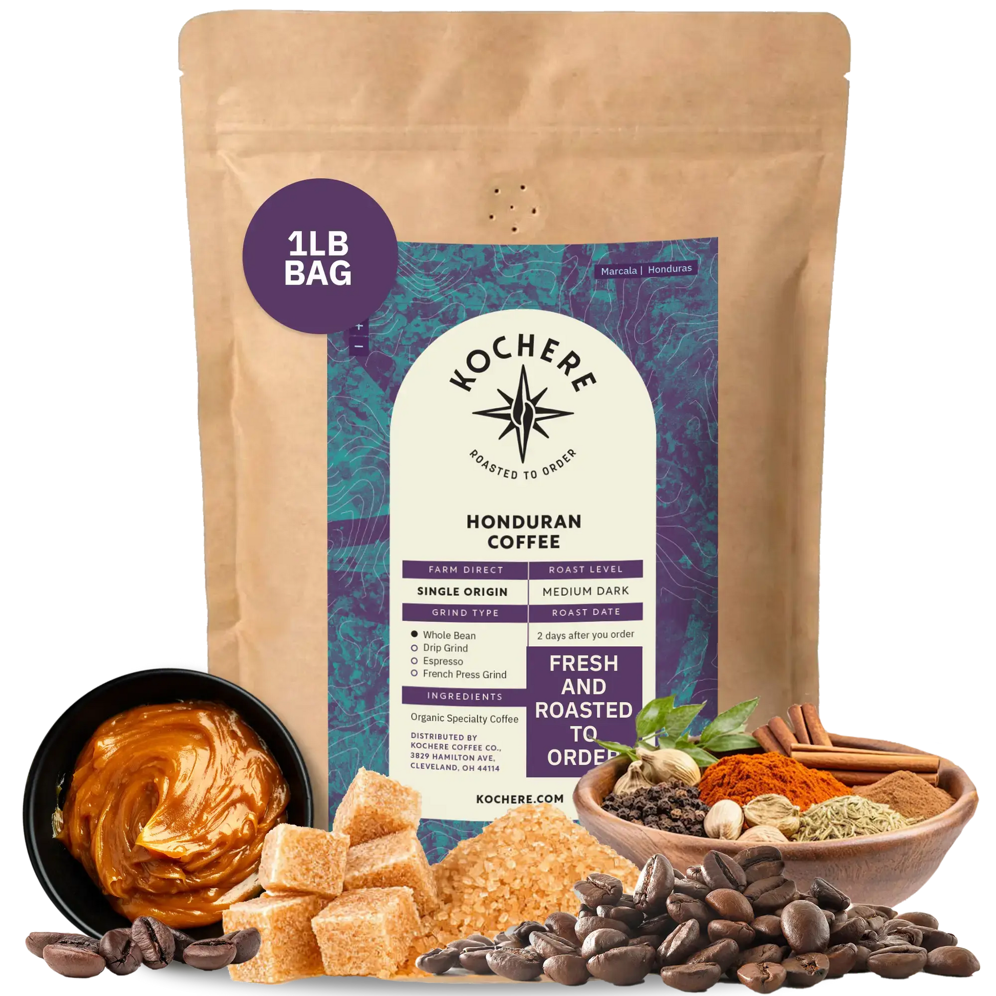 Kochere Coffee Honduran Marcala Organic Medium Roast - Caramel, Spice, Brown Sugar Notes Kochere Coffee Co.