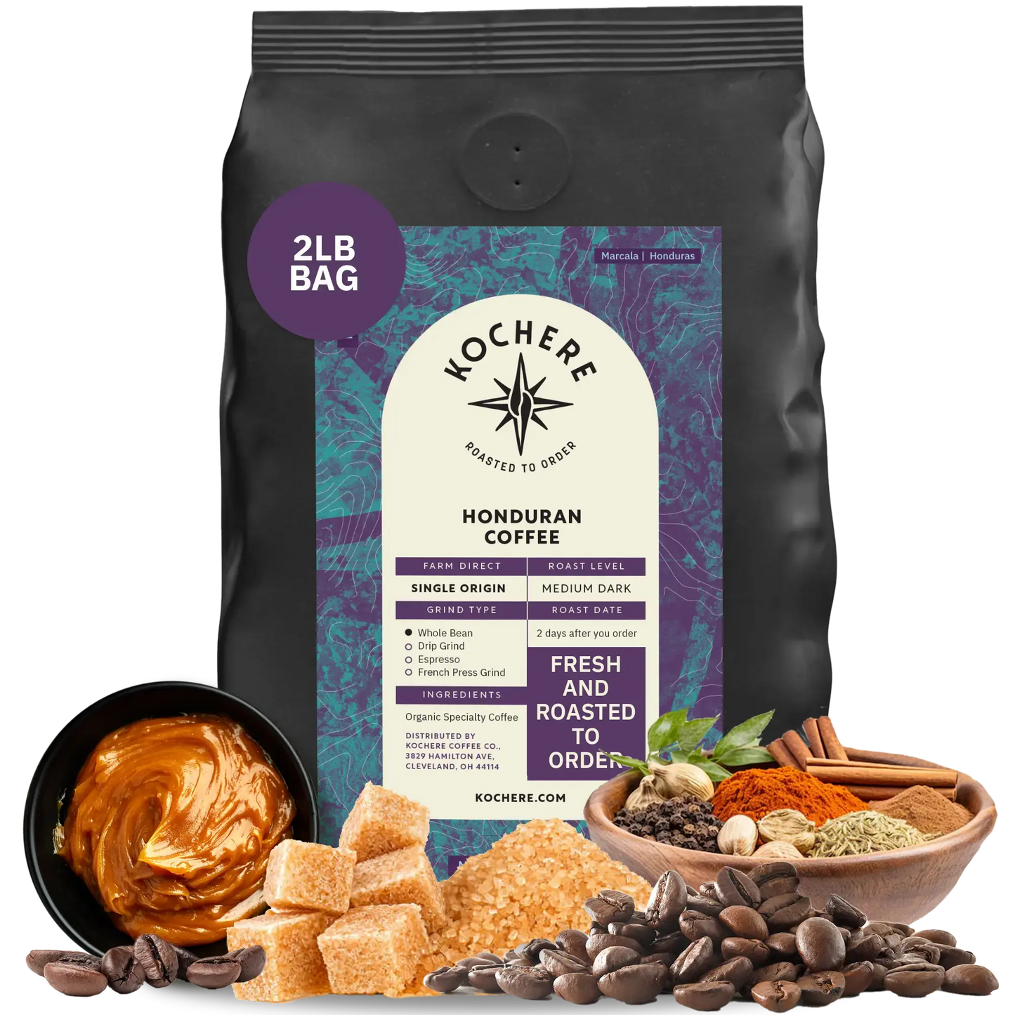 Kochere Coffee Honduran Marcala Organic Medium Roast - Caramel, Spice, Brown Sugar Notes Kochere Coffee Co.