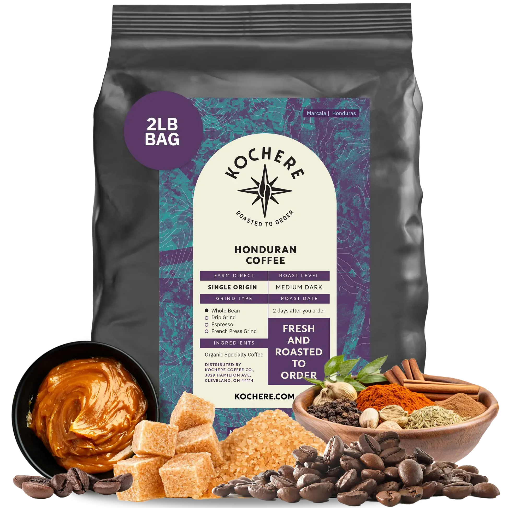 Kochere Coffee Honduran Marcala Organic Medium Roast - Caramel, Spice, Brown Sugar Notes Kochere Coffee Co.