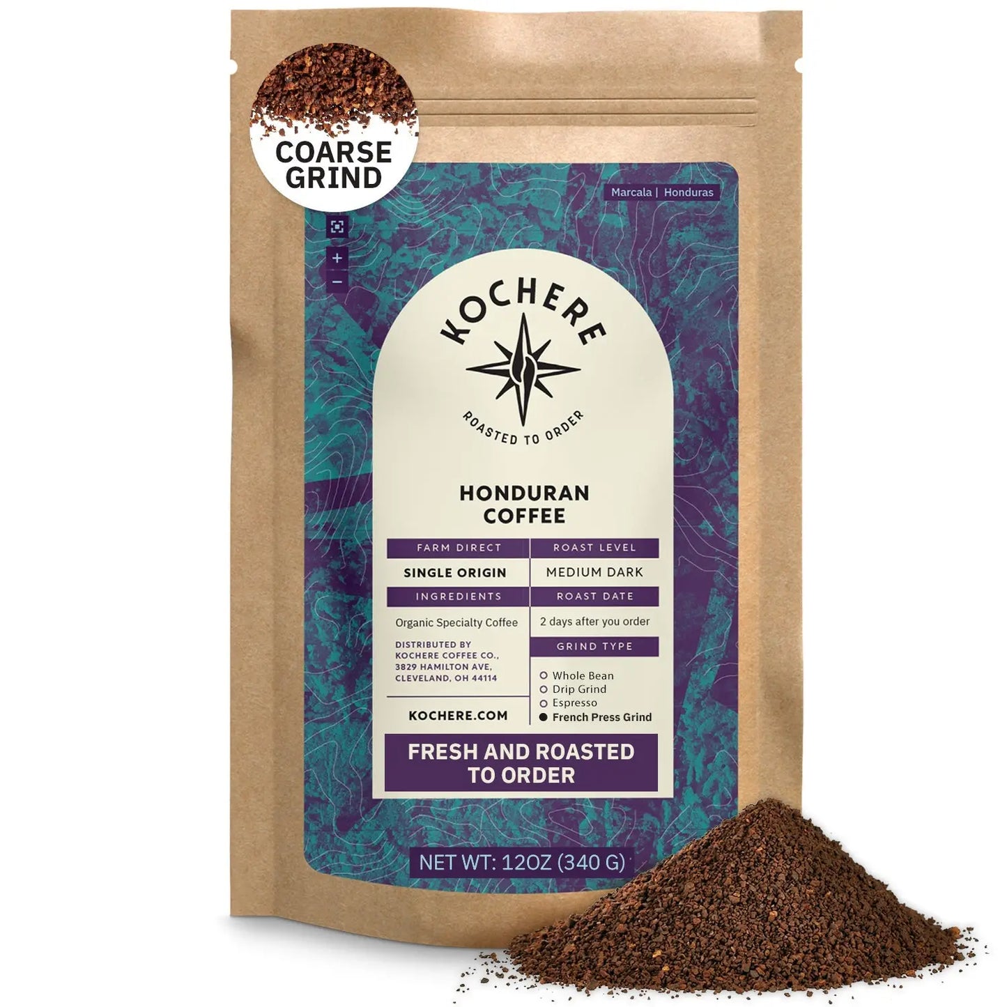 Kochere Coffee Honduran Marcala Organic Medium Roast - Caramel, Spice, Brown Sugar Notes Kochere Coffee Co.