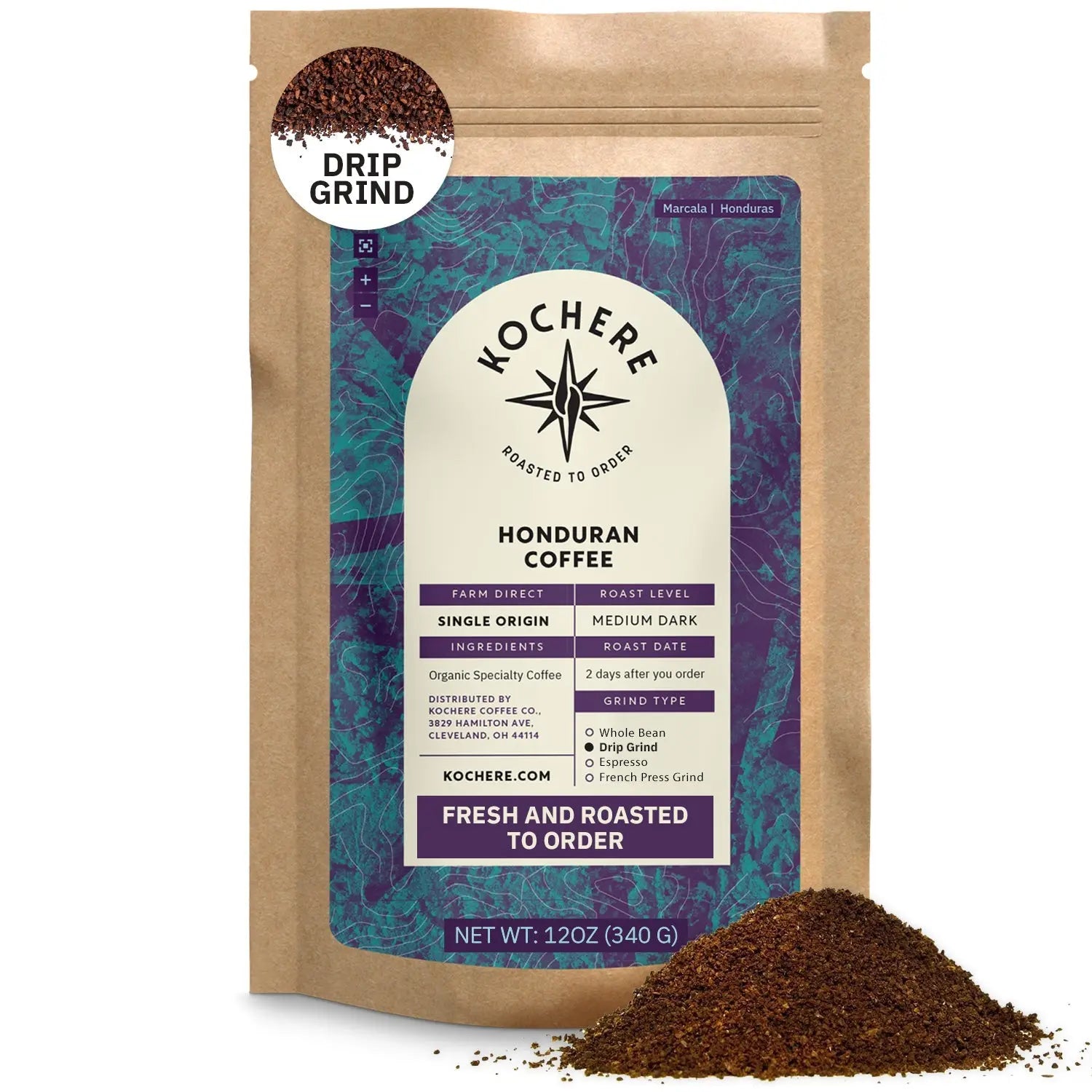 Kochere Coffee Honduran Marcala Organic Medium Roast - Caramel, Spice, Brown Sugar Notes Kochere Coffee Co.
