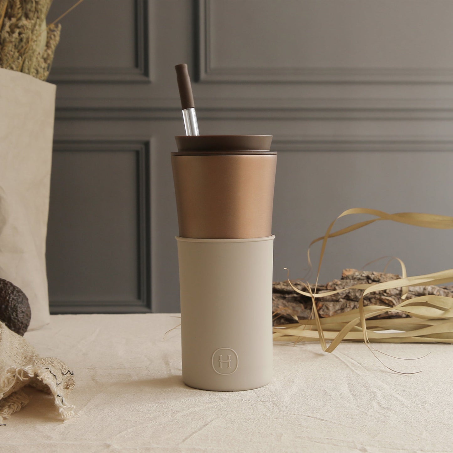 Cedar Travel Mug - Eucalyptus 15 Oz HYDY® Reusable Water Bottles With Infuser