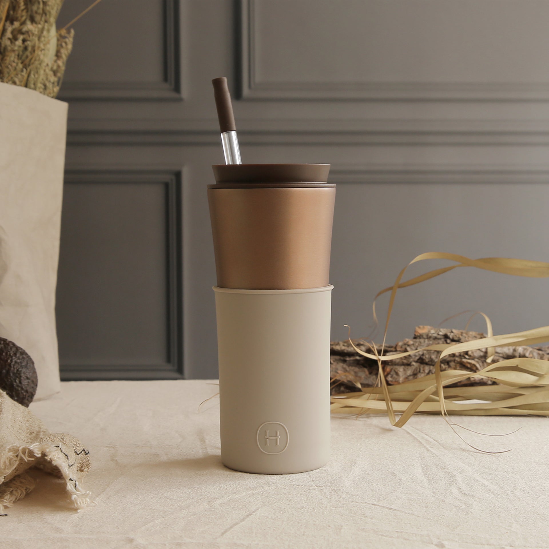 Cedar Travel Mug - Eucalyptus 15 Oz HYDY® Reusable Water Bottles With Infuser