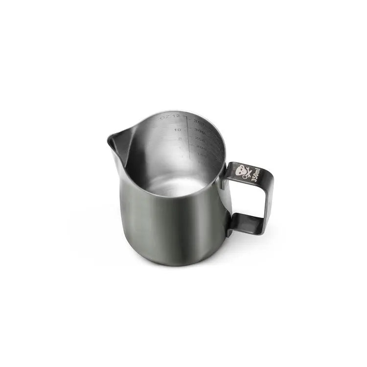 Barista Basics Milk Frothing Pitcher, 12oz, Black Espresso Parts