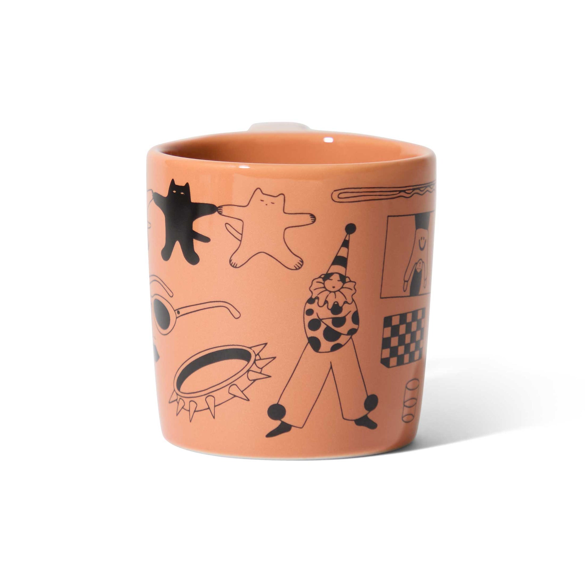 notNeutral x Katya Krasnova Lino Coffee Mug (10oz) - Cats & Tats Papaya Espresso Parts
