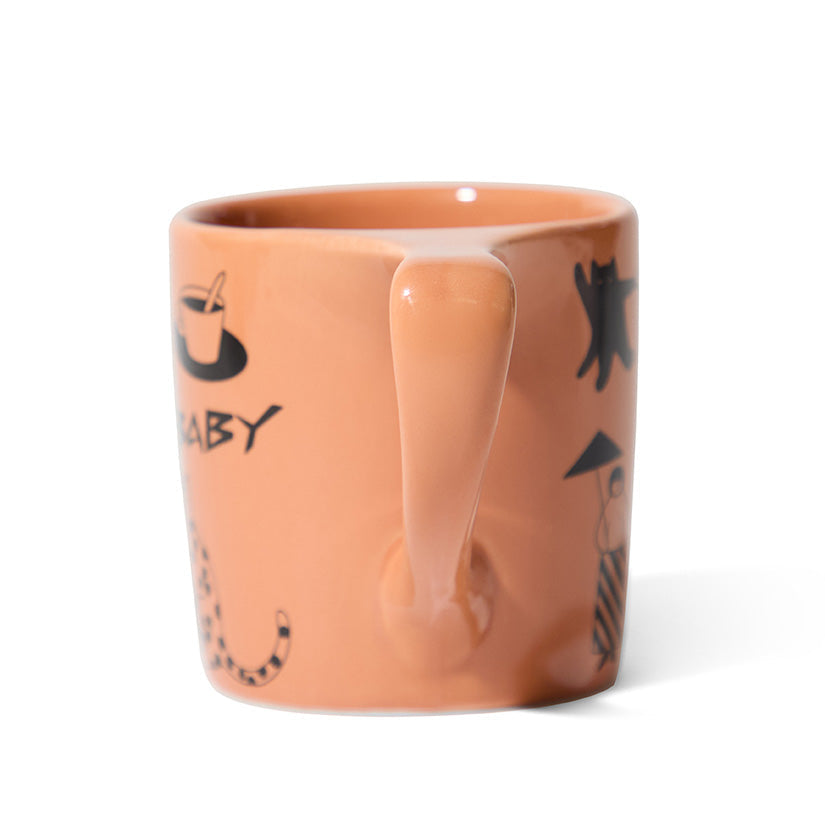 notNeutral x Katya Krasnova Lino Coffee Mug (10oz) - Cats & Tats Papaya Espresso Parts