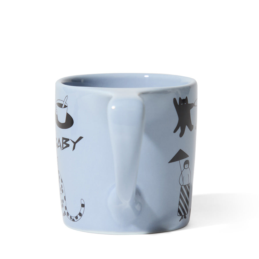 notNeutral x Katya Krasnova Lino Coffee Mug (10oz) - Cats & Tats Periwinkle Espresso Parts