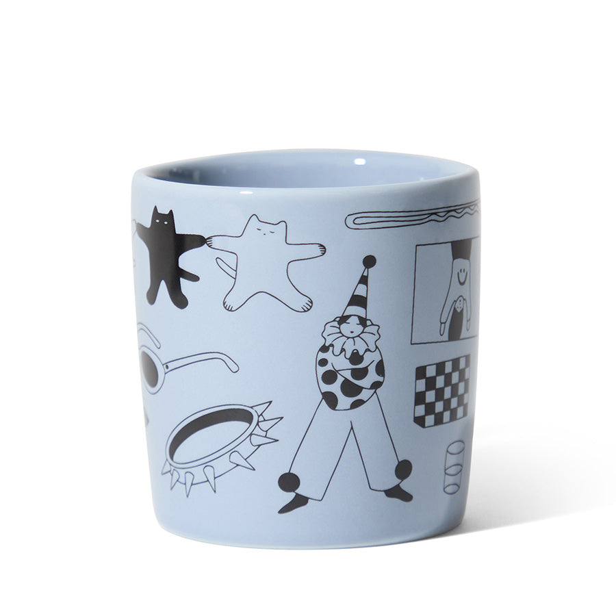 notNeutral x Katya Krasnova Lino Coffee Mug (10oz) - Cats & Tats Periwinkle Espresso Parts