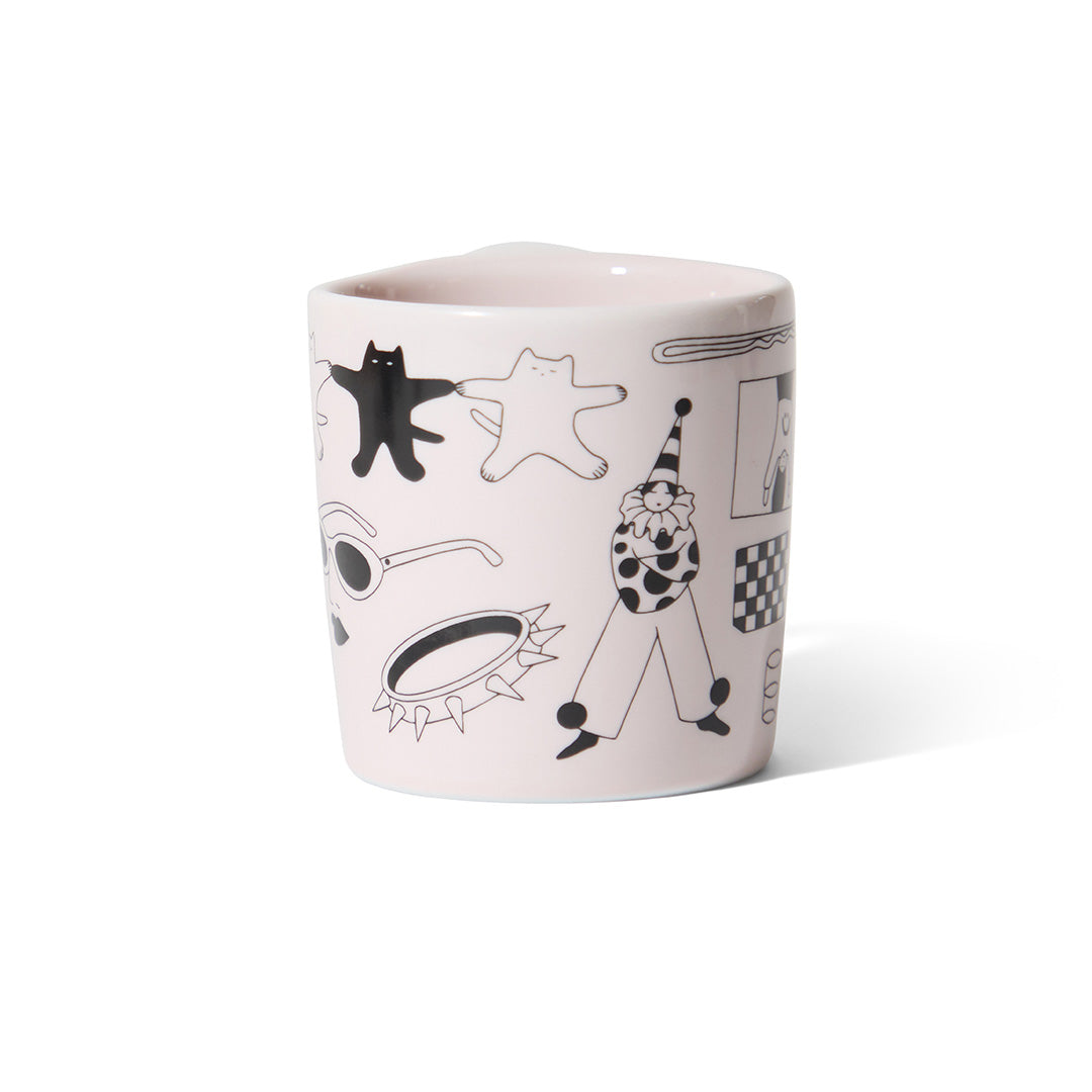 notNeutral x Katya Krasnova Lino Coffee Mug (10oz) - Cats & Tats Pink Espresso Parts