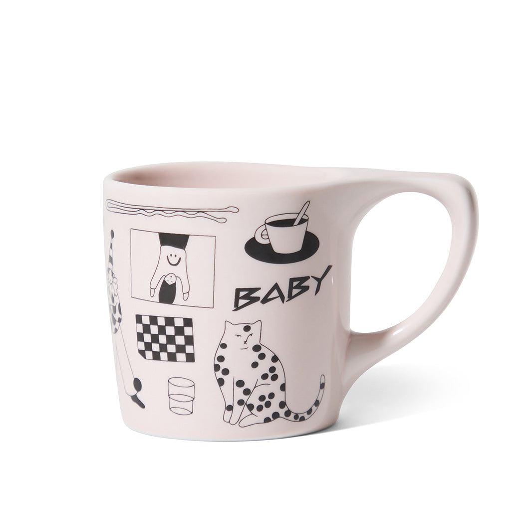 notNeutral x Katya Krasnova Lino Coffee Mug (10oz) - Cats & Tats Pink Espresso Parts