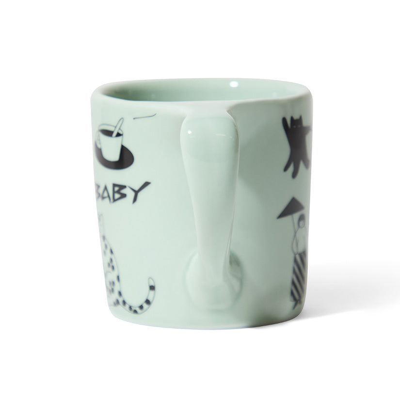 notNeutral x Katya Krasnova Lino Coffee Mug (10oz) - Cats & Tats Sage Espresso Parts