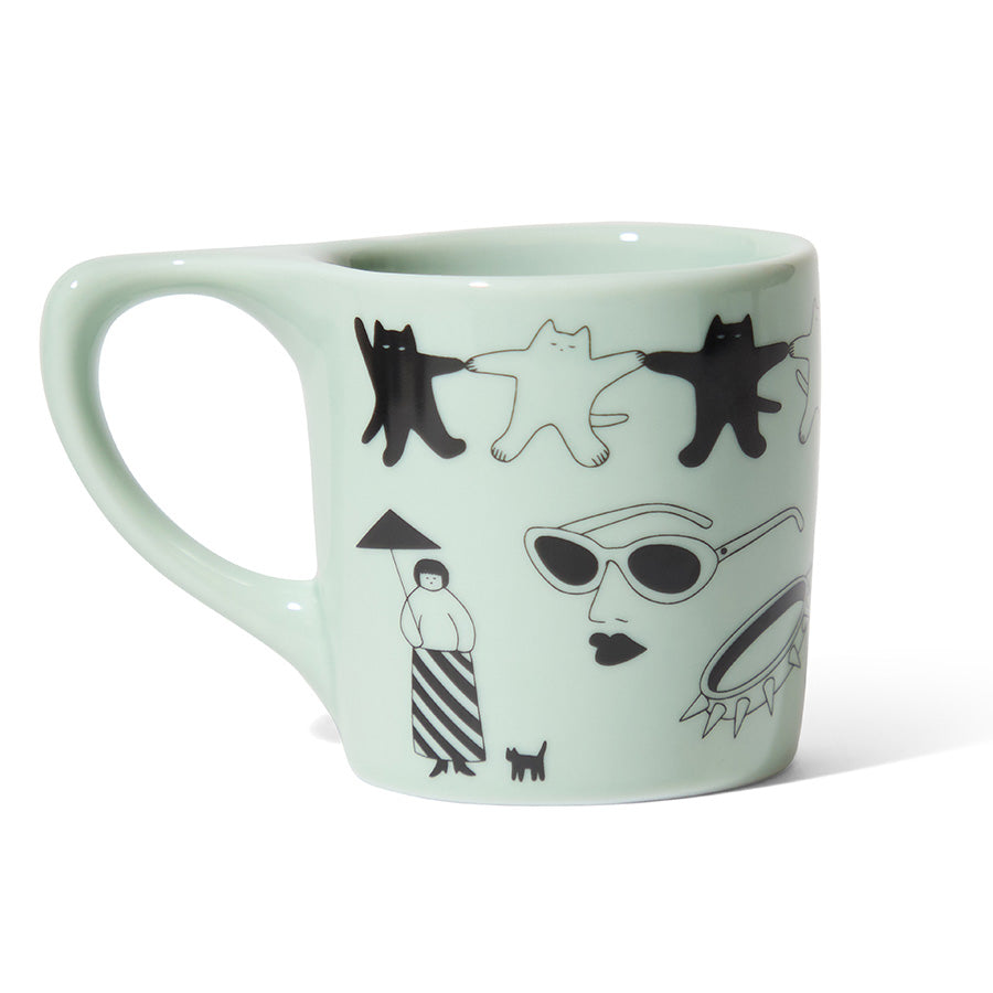 notNeutral x Katya Krasnova Lino Coffee Mug (10oz) - Cats & Tats Sage Espresso Parts