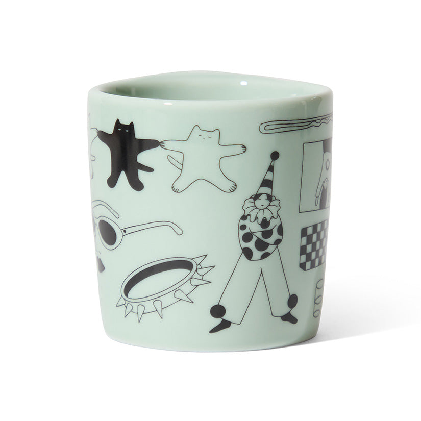 notNeutral x Katya Krasnova Lino Coffee Mug (10oz) - Cats & Tats Sage Espresso Parts