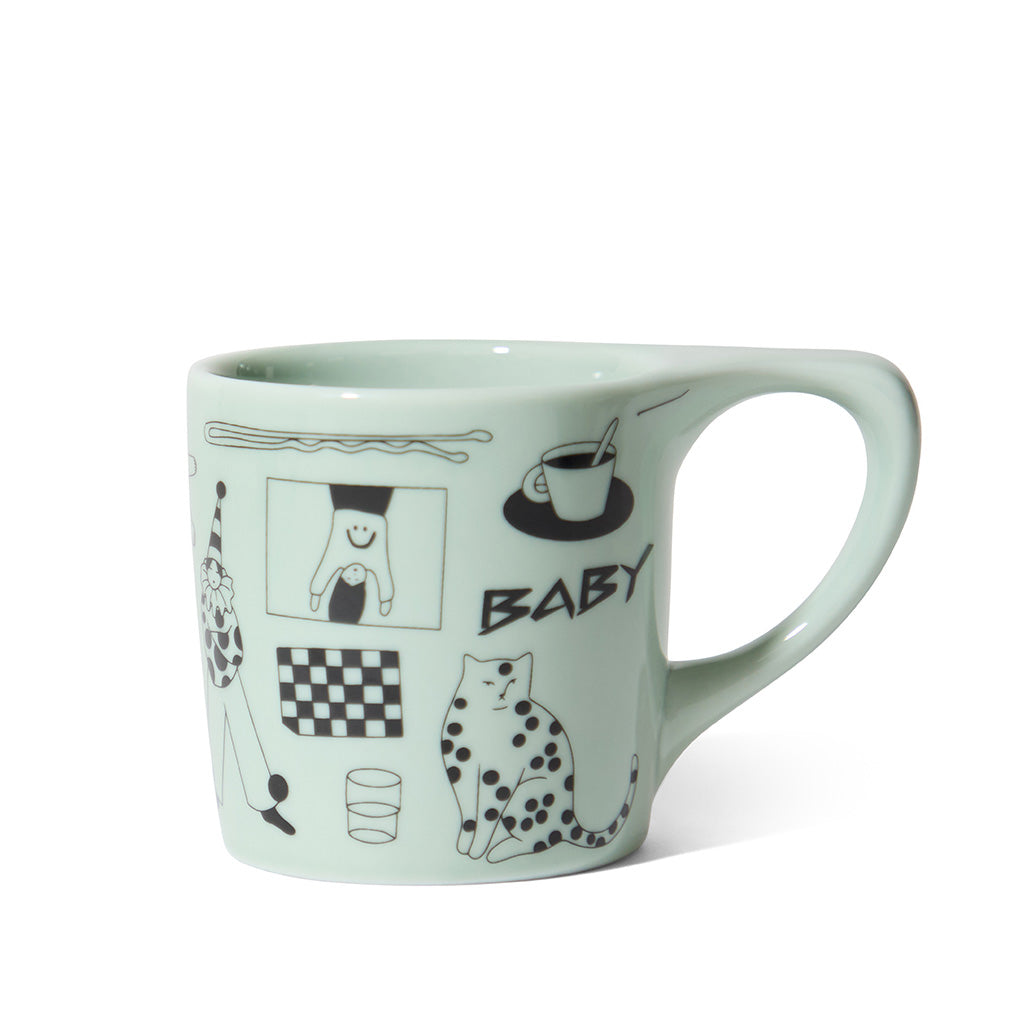 notNeutral x Katya Krasnova Lino Coffee Mug (10oz) - Cats & Tats Sage Espresso Parts