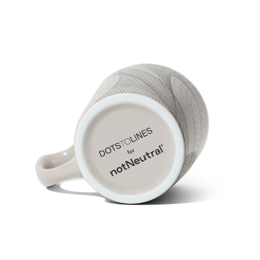 notNeutral x Chaim Machlev Lino Coffee Mug (10oz) - Dots to Lines Gray Espresso Parts