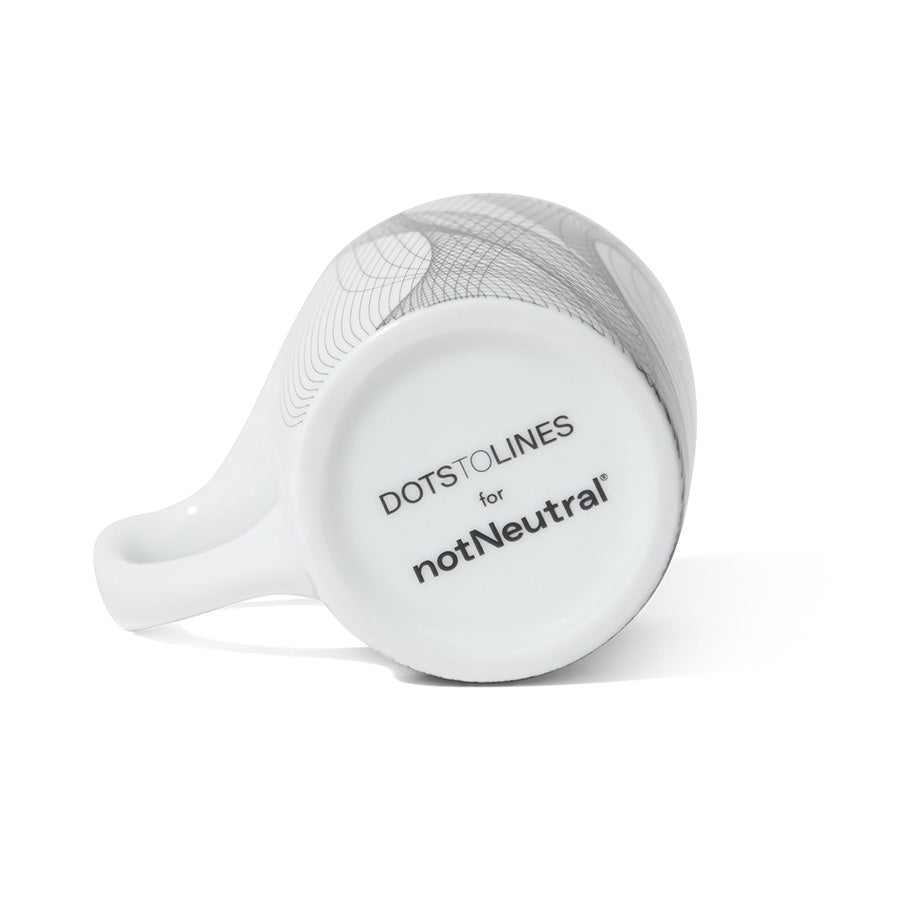notNeutral x Chaim Machlev Lino Coffee Mug (10oz) - Dots to Lines White Espresso Parts