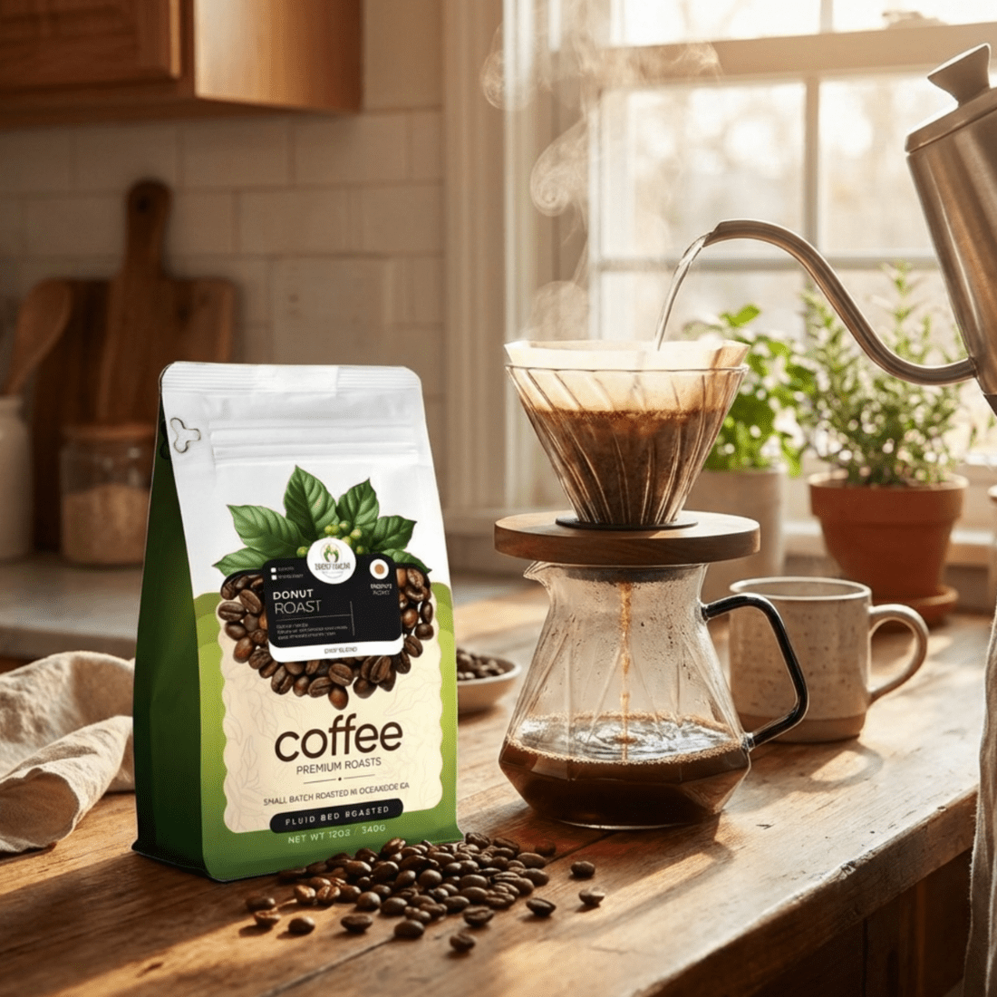 Glass Pour Over Set Green to Mean Coffee