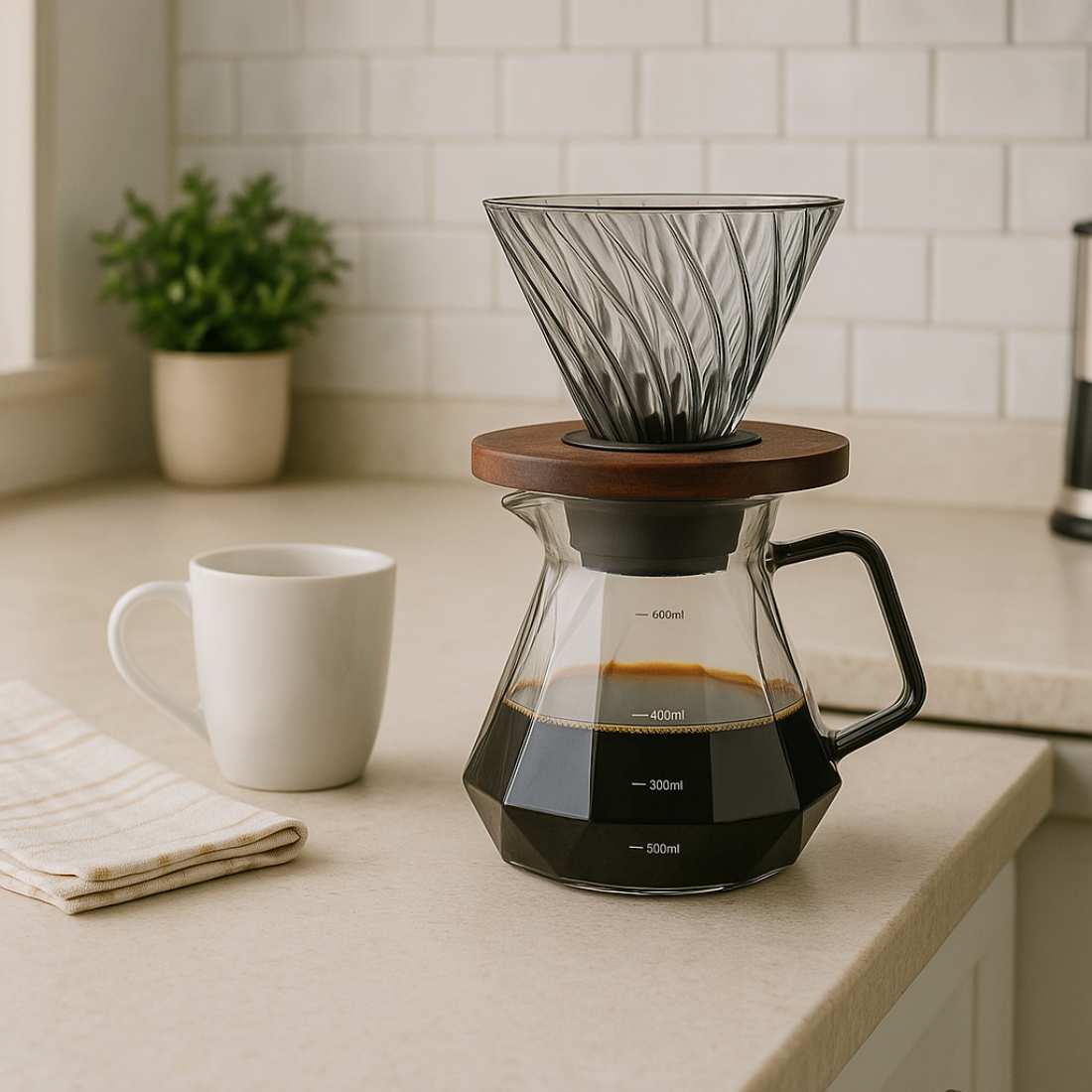 Glass Pour Over Set Green to Mean Coffee