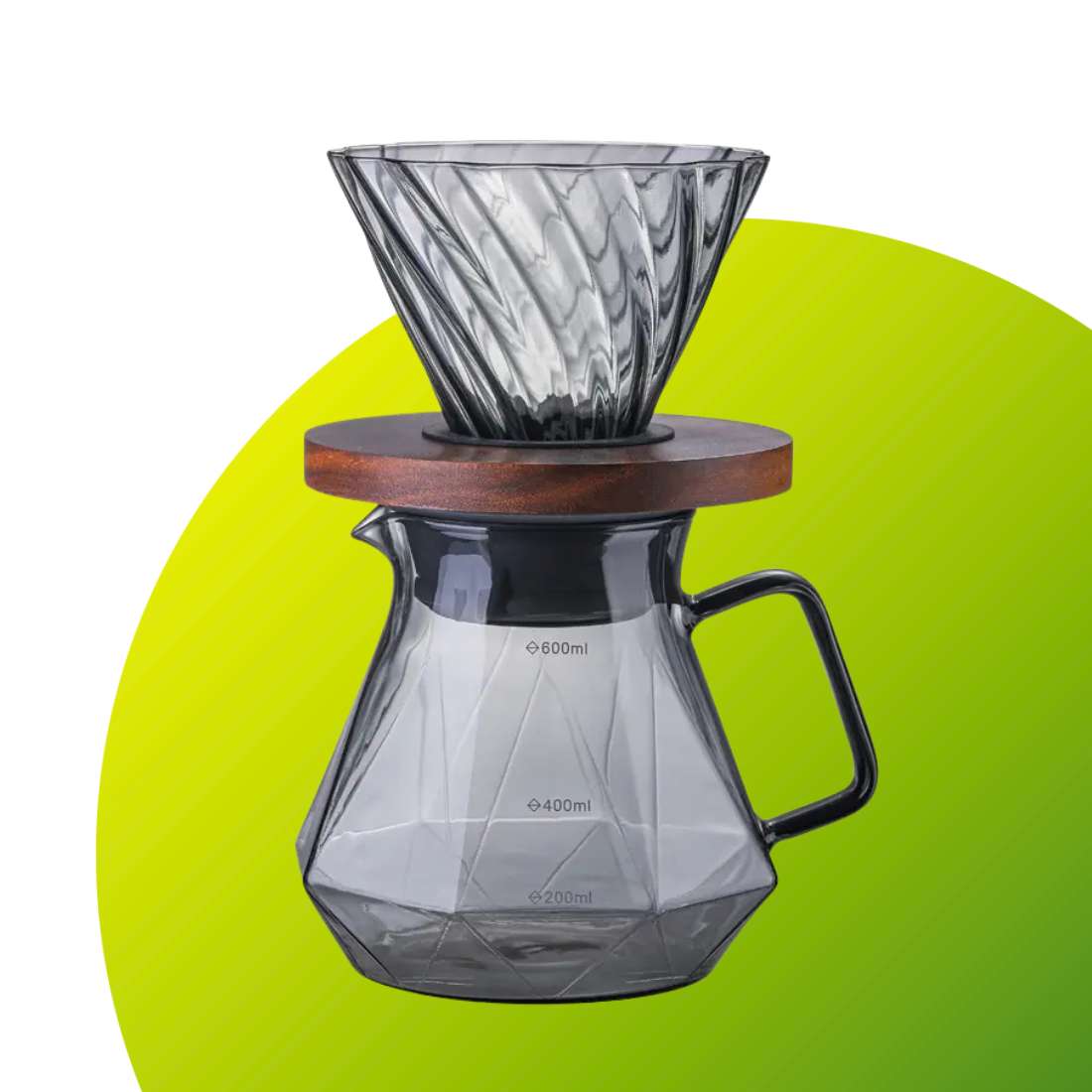 Glass Pour Over Set Green to Mean Coffee