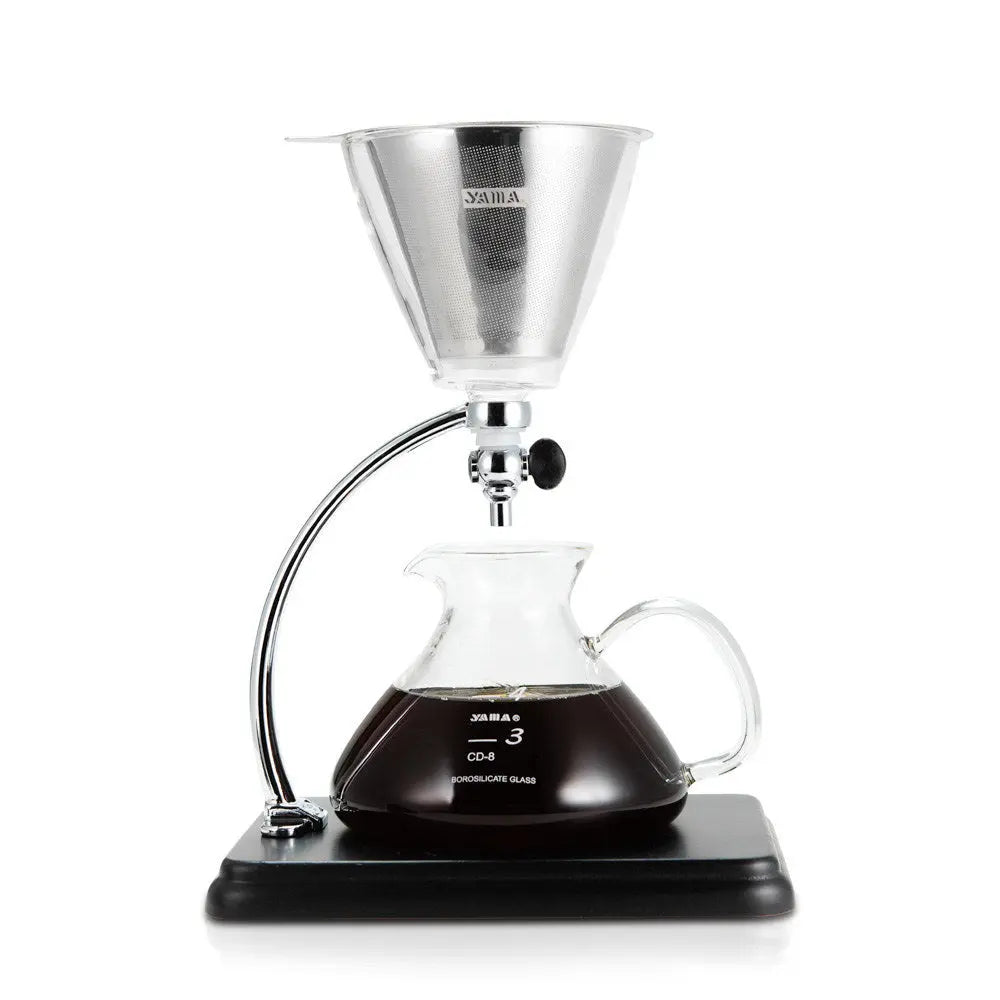 Yama Glass Silverton Brewer w/ Black Base & Silver Accents Espresso Parts