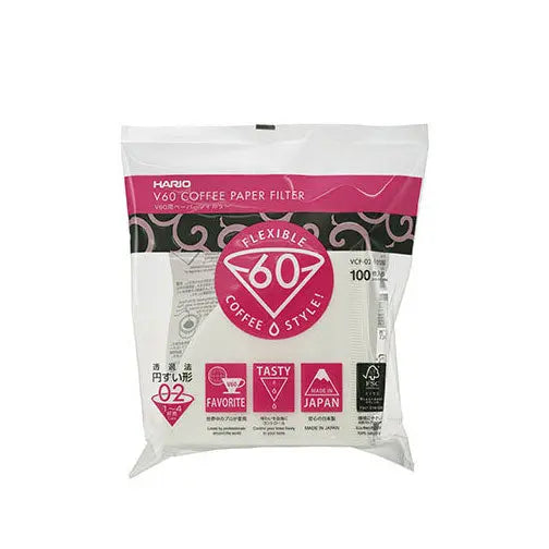 V60 White Paper Filters, Size 02 (100 ct) Espresso Parts
