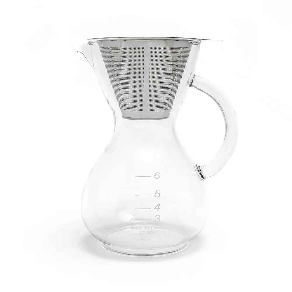Yama Glass Coffee Drip Pot w/ Glass Handle & Filter Cone - 30oz Espresso Parts