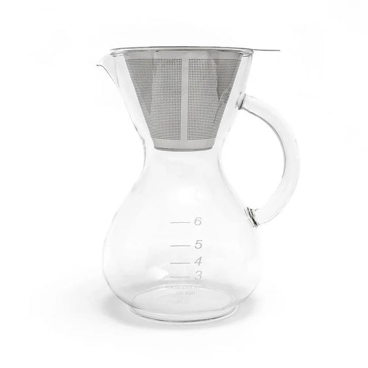 Yama Glass Coffee Drip Pot w/ Glass Handle & Filter Cone - 30oz Espresso Parts